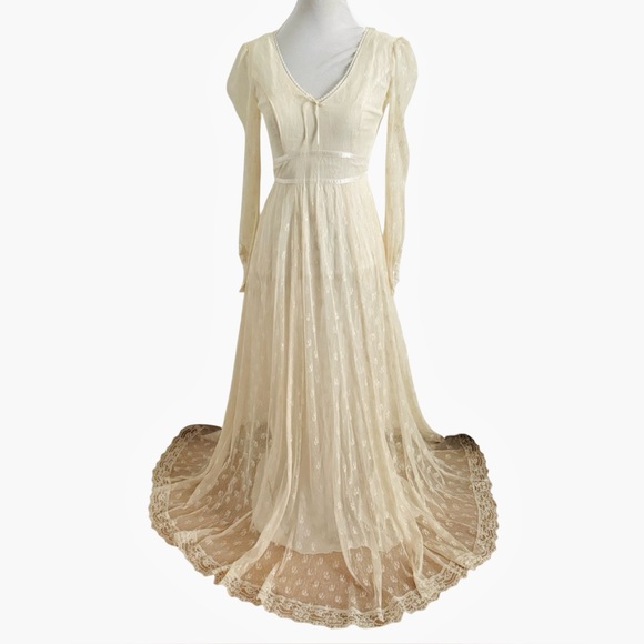 Gunne Sax Dresses & Skirts - Vintage Gunne Sax by Jessica San Francisco Lace Dress Creme Ivory Woman XXS Fit